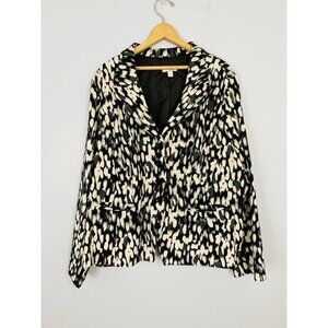 Fashion Bug 5 Buttons Blazer Woman’s Sz 26W Color Black/White Long Sleeve V-Neck